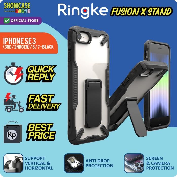 Gambar Ringke Compatible For iPhone SE 3/ 2 / 8 / 7 Fusion X Casing Softcase Tahan Banting - Stand Black dari ShowcaseFever Kota Administrasi Jakarta Utara Tokopedia