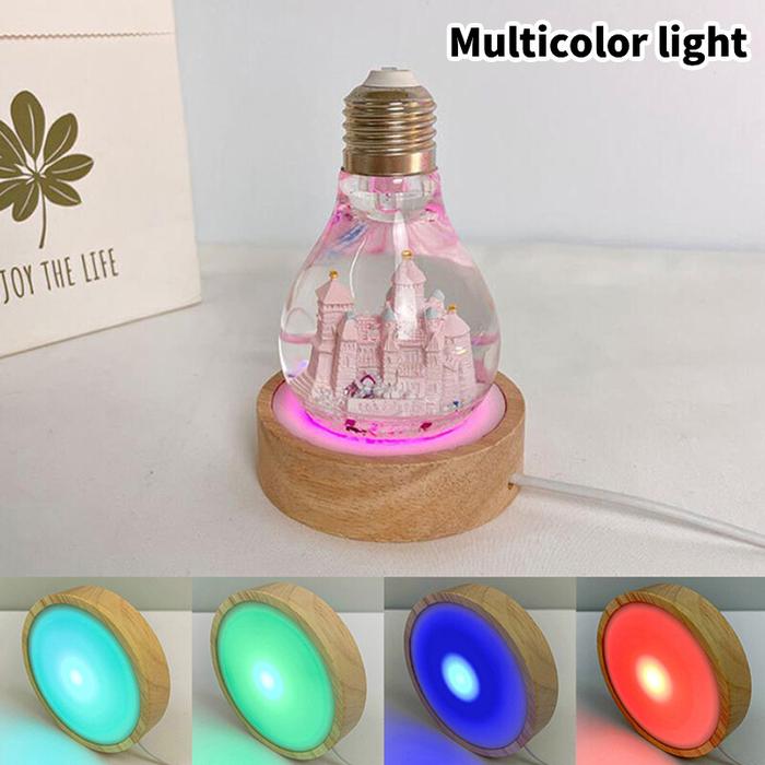 Jual AMMAR% Lampu Malam Pemegang Lampu Kayu Lampu Led Dasar Kayu Solid ...