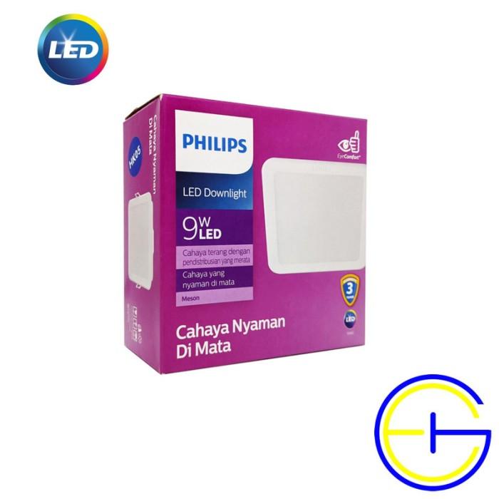 Gambar Philips Lampu LED Downlight / Plafon Meson Square / Persegi 9w Putih - Kuning dari Megasindo Electrical Store undefined Tokopedia