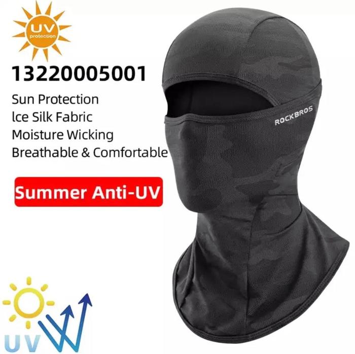 Gambar Rockbros Masker Sepeda LF8422 Balaclava Bersepeda Full Face Mask ICE Silk LYCRA Cool Breathable 360° Wrap Quick Release Design - LF8422-1 dari Rockbrosindo undefined Tokopedia