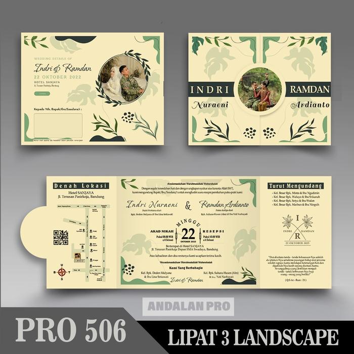 Gambar PRO 506 LIPAT 3 Landscape Plus Foto - Cetak Undangan Simpel & Elegan - Js. Light Cream dari ANDALAN PRO undefined Tokopedia