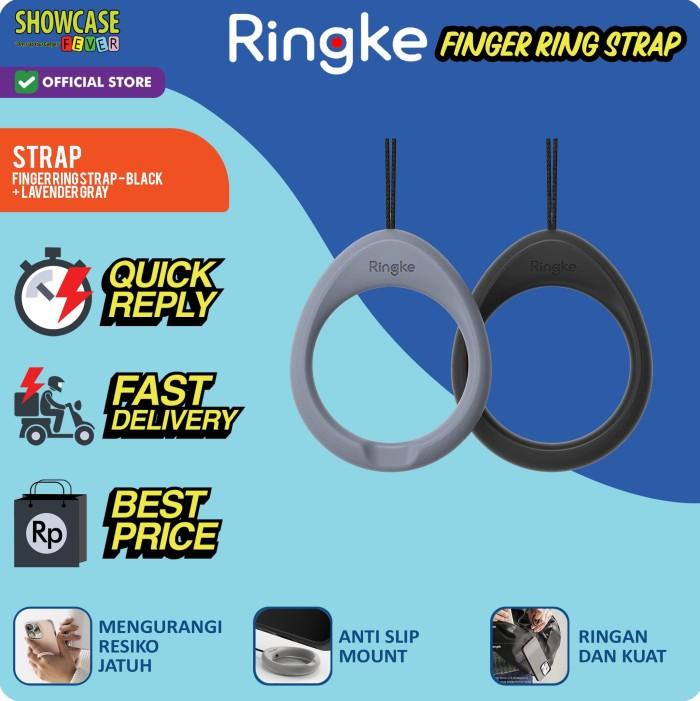 Gambar Ringke Compatible For Finger Ring Hand Strap Tali Gantungan Kunci HP Key Ring Flash - BLK + Gray dari ShowcaseFever undefined Tokopedia