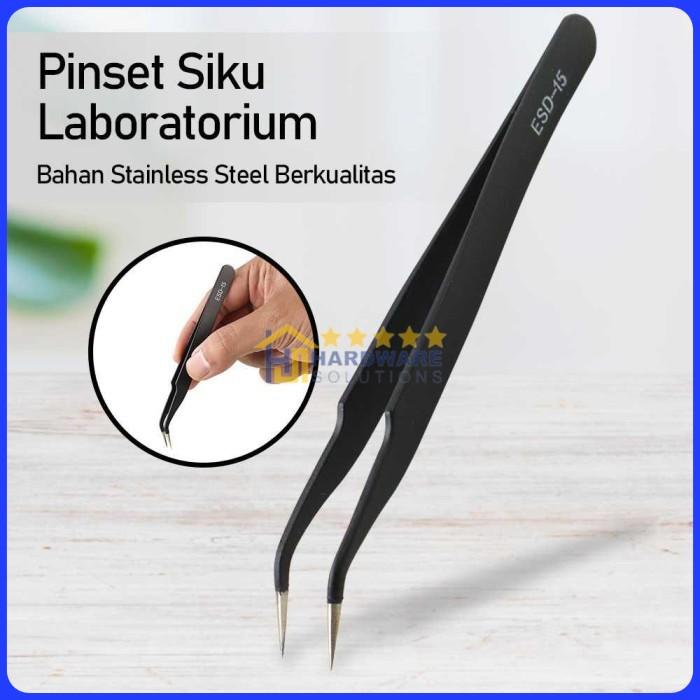 Pinet Lab Jual Pinset Siku Stainless Laboratorium Tweezers Anti-static - ESD-15 ...