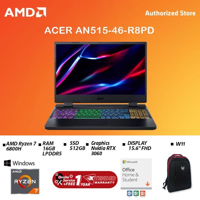 Gambar ACER LAPTOP NITRO 5 AN515-46-R8PD 15.6 AMD R7-6800H 16GB 512GB RTX3060 dari AMD Authorized Jakarta undefined Tokopedia