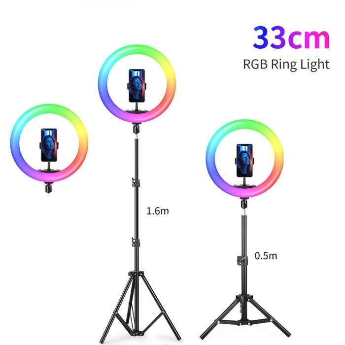 Jual 12inch RGB Led Ring Light With Tripod Colorful 33