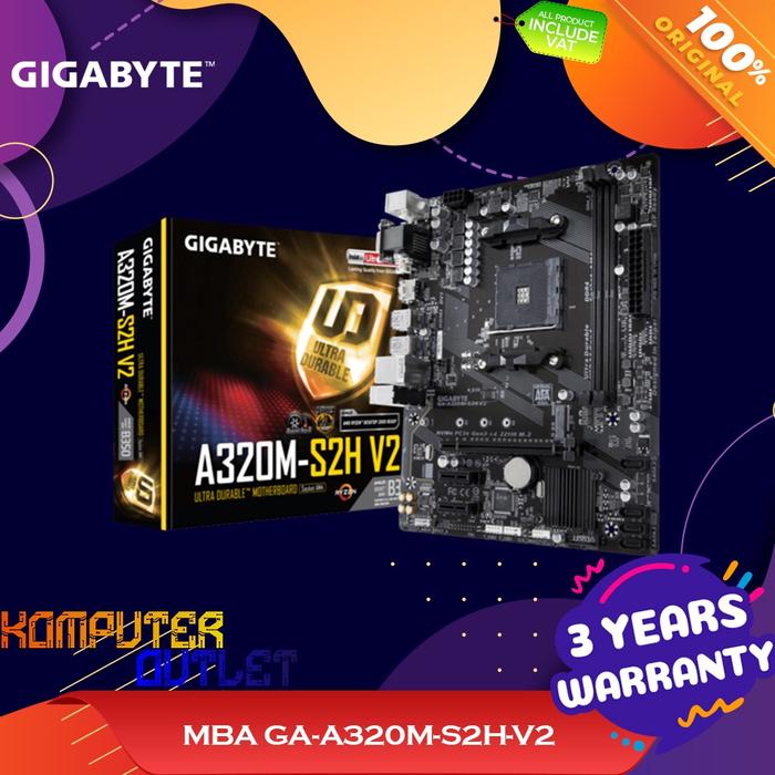 Gigabyte Ga-a320m-s2h V2 Motherboard Amd Socket Am4 A320 Ddr4