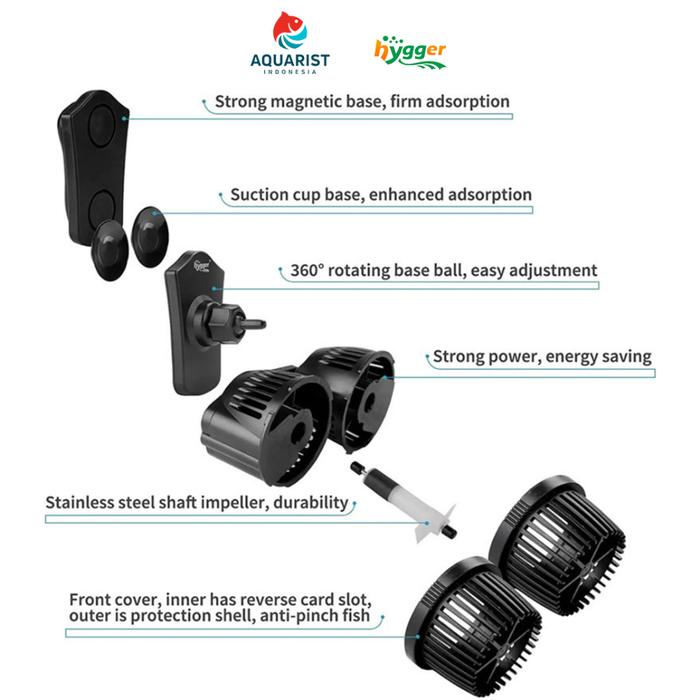Gambar Hygger Double Head Wavemaker Magnetic / Wave Maker Aquarium Magnetic - 5W / S dari hyggerindonesia undefined Tokopedia