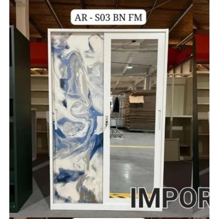 Gambar Importa Lemari Pakaian 2 Pintu Sliding Plat Besi AR S03 (Palembang) - S03 BN FM dari Global Data Mas undefined Tokopedia