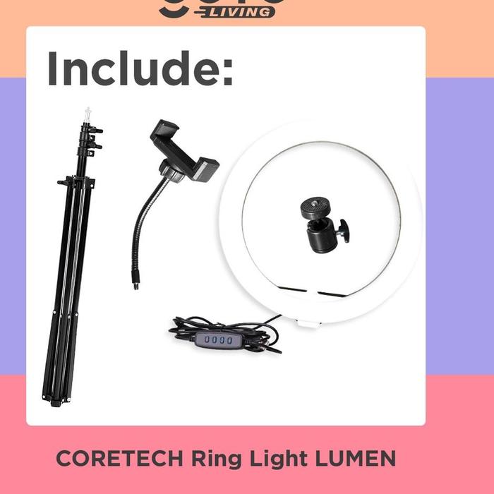 Jual N-4-Q ☛ Coretech Lumen Ring Light Stand Tripod Lampu Selfie - Main Image