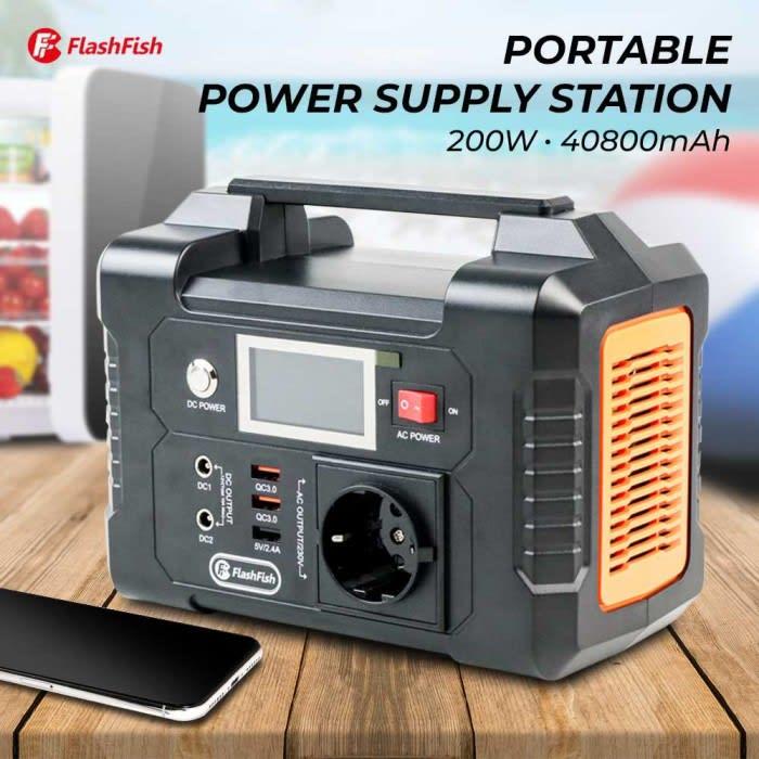 Gambar Genset FlashFish Power Supply Station Solar Generator 200 W 40800 mAh dari isshn undefined Tokopedia