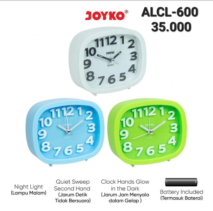Gambar Jam Beker Alarm Clock / Joyko ALCL-600 - Weker Dering & Lampu Malam - Biru dari gudang.kantor undefined Tokopedia