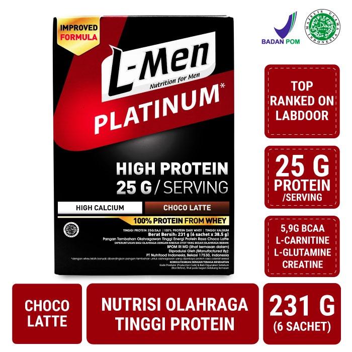 Gambar L-Men Platinum Choco Latte Box (25g protein/serving) - Suplemen Tinggi dari meizashop1 undefined Tokopedia