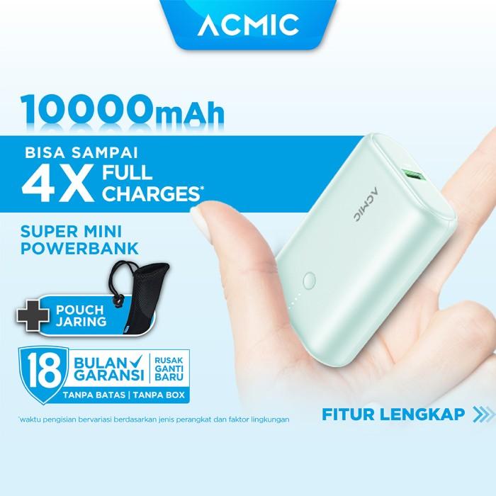 Gambar PowerBank ACMIC MINIMAX SuperMini 10000mAh AiCharge (QC4 + PD + VOOC) - Green + Pouch dari FULLHOUSE.CO undefined Tokopedia