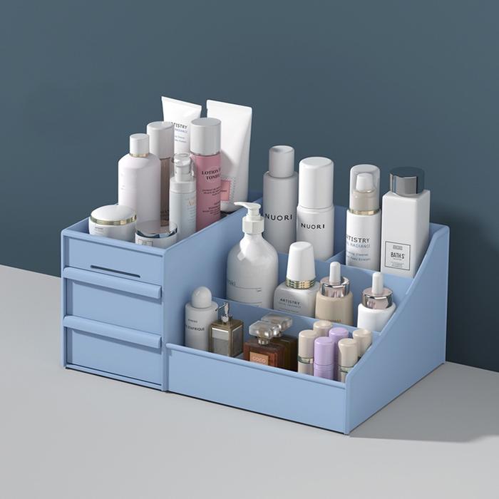 Gambar Plus One - Rak Kosmetik Simple Laci Mini / Cosmetic Storage - 1120 - Biru dari Plus OneID undefined Tokopedia