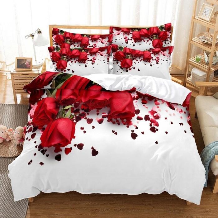 Gambar ZG 3D Love Flower Bedding Print Polyester Bedding Sets Child Ki dari iZone Gadgets undefined Tokopedia