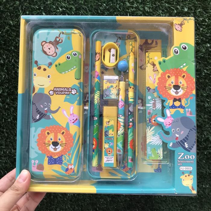 Gambar [BS] Set Alat Tulis Sekolah Anak / Kotak Pensil / Stationery Set 7in1 - Lion dari Bayi Soleha undefined Tokopedia