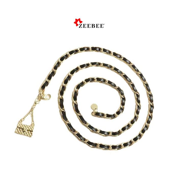 Gambar Ikat Pinggang Wanita Rantai Mewah Elegan ZeeBee Rumbai Bagcharm - Hitam dari ZenBlossom undefined Tokopedia