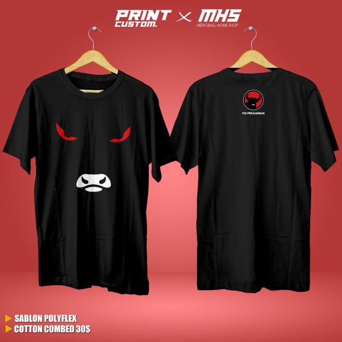 Gambar KAOS BANTENG MERAH PDIP MEGAWATI GANJAR COTTON COMBED 30S - Hitam, XL dari JIPILICIOUS undefined Tokopedia