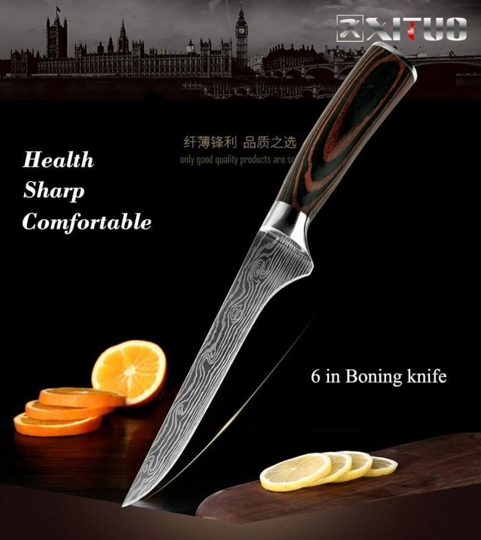Gambar Pisau Dapur Knife Chef Pisau Daging Pisau Tajam Jepang Anti Karat - Boning Knife dari cloudesub.id undefined Tokopedia