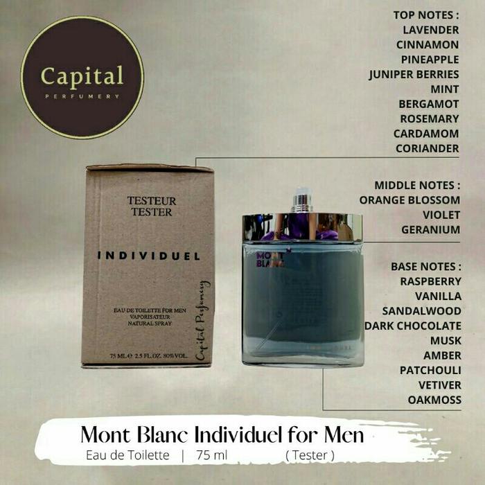Jual Ready !!! Mont Blanc Individuel For Men Edt 75ml Tester