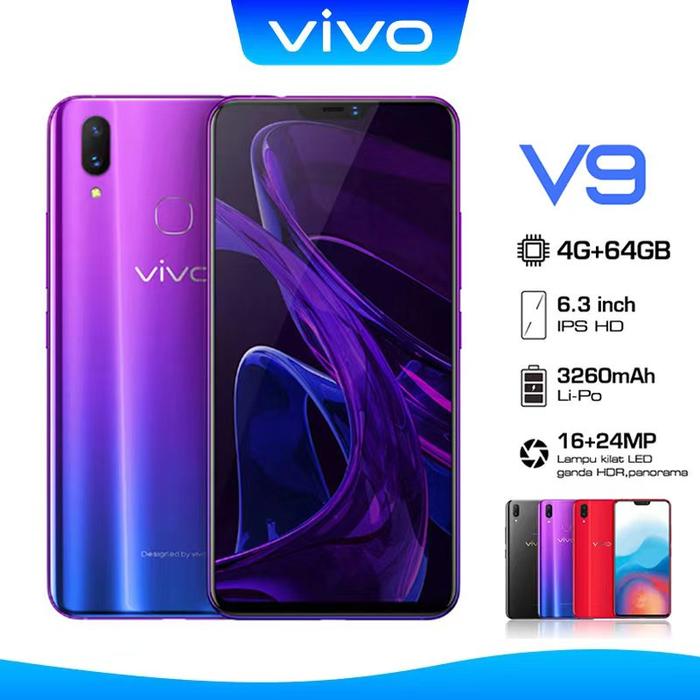 Jual Hp VIVO V9 Original ram 64GB Garansi Resmi New Phone Sidik