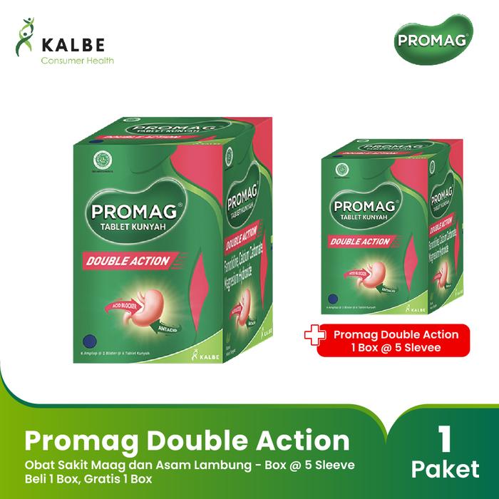 Gambar HOTSALE Promag Double Action Obat Sakit Maag 1 Box Tablet Free 1 Box dari Serang Permai Store undefined Tokopedia
