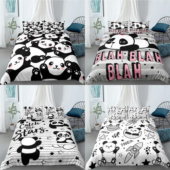 Gambar Vg Cute Panda Printed 23pcs Bedding Set Duvet Cover For Adult dari veigashop undefined Tokopedia