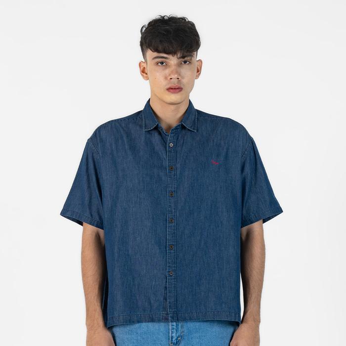 Gambar JOYRIDE - Light Blue Kemeja Denim Casual Pria SS - Top Man Edwin Jeans - Light Blue, L dari EDWIN Indonesia undefined Tokopedia