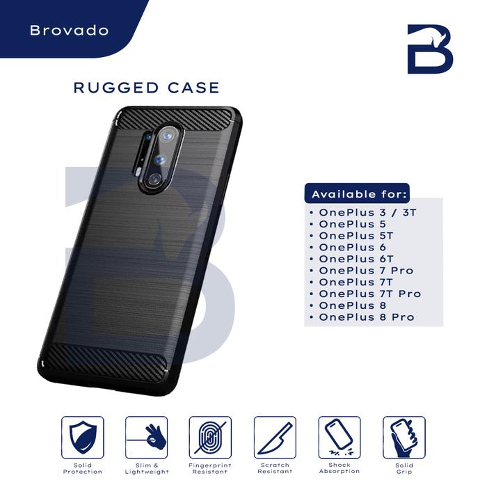 OnePlus Rugged Case Armor Carbon Casing Hitam Motif  3T, Rugged Case