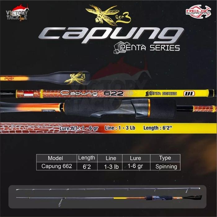 Gambar Joran CAPUNG 622 /662/702/732/762 UL Gen 3 Penta Series - Free Packing - 622 UL dari Umpan Kriik undefined 5 Tokopedia