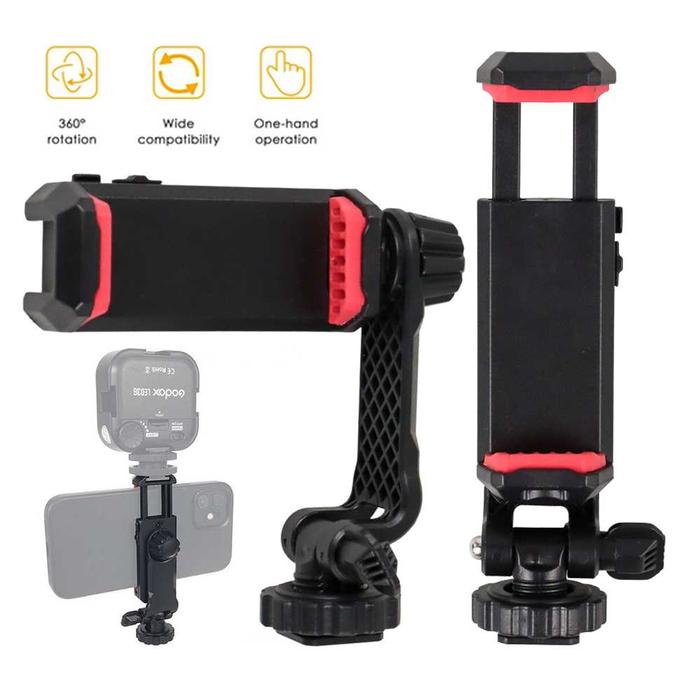 Gambar XILETU Smartphone Holder Clip Bracket Mount Tripod Monopod - XJ-14 - Hitam dari We Toko_NEW undefined Tokopedia