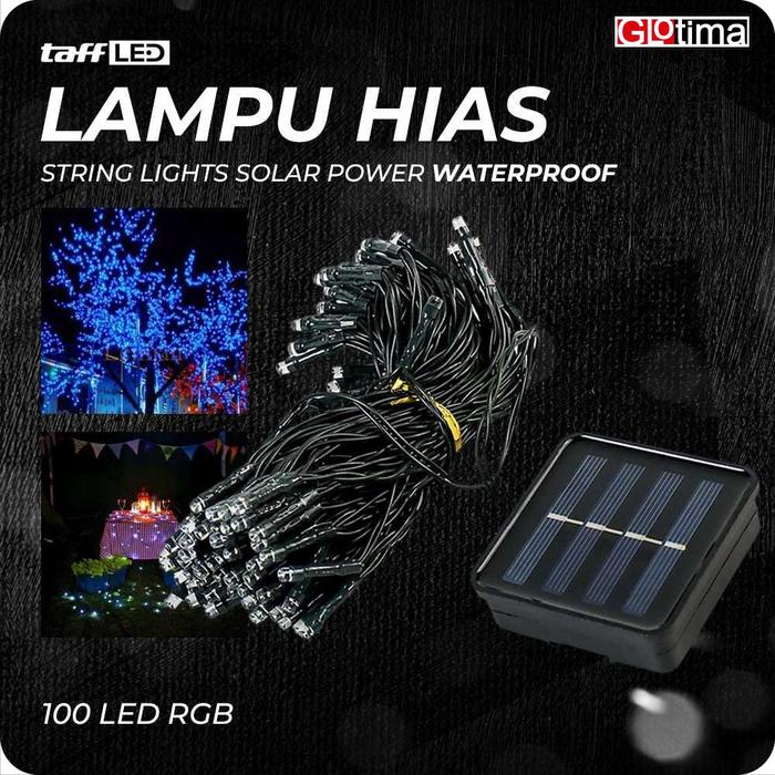 Gambar Lampu Hias String Lights Solar Power Waterproof Outdoor 100 LED RGB dari Glotima undefined Tokopedia