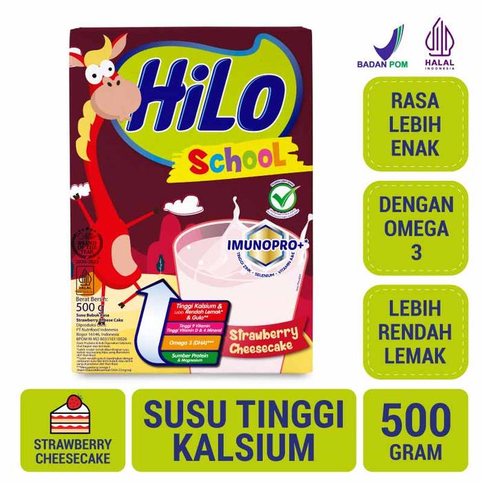 Gambar HiLo School Strawberry Cheesecake 500 gram - Susu Tinggi Kalsium dari chacha- undefined Tokopedia