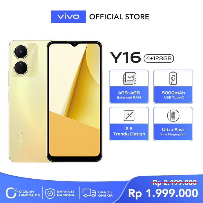 Gambar VIVO Y16 (4/128) - 5000mAh + USB Type-C, Ultra Fast Side Fingerprint - Drizzling Gold dari Laris Store15_NEW undefined Tokopedia