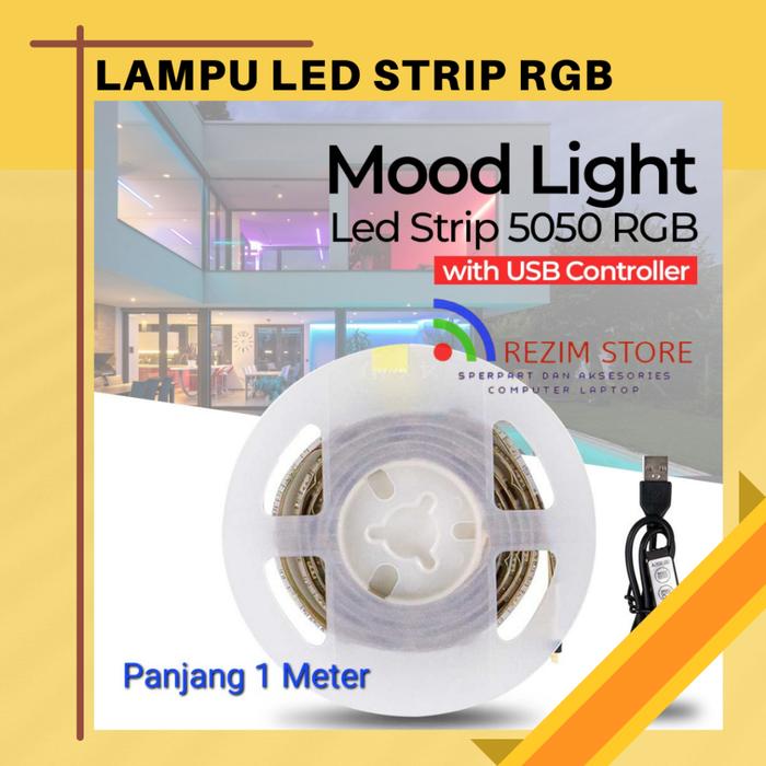 Gambar Lampu strip RGB dengan kontroler Lampu Hias LED Strip lampu Dekorasi - 1 Meter dari MEGAZONEOFFICIAL undefined Tokopedia