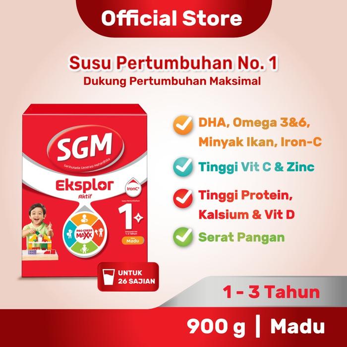 Gambar SGM Eksplor 1 Plus Susu Pertumbuhan 1-3 Thn Madu,vanila 900g (**) dari cika27135 undefined Tokopedia