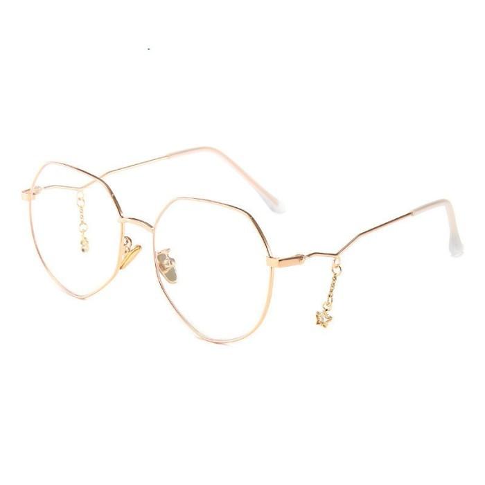 Gambar INS Fashion Artistik Bingkai Bulat Kacamata Anti Radiasi Unisex - rose gold frame dari kacamata_lucky undefined Tokopedia
