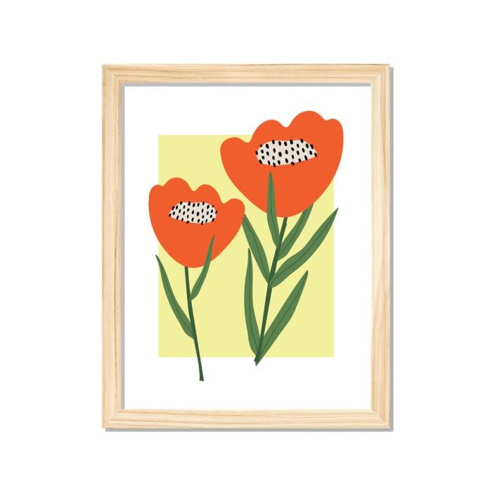 Gambar Frame Lumikasa Art Orange Flowers - Frame dari LUMIKASA HOME undefined Tokopedia