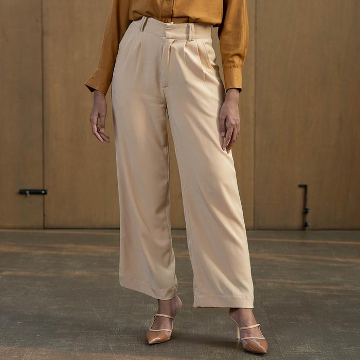 Gambar Jenna & Kaia - Alluna Pants Creme - Celanja Panjang Wanita - S dari Jenna and Kaia undefined Tokopedia