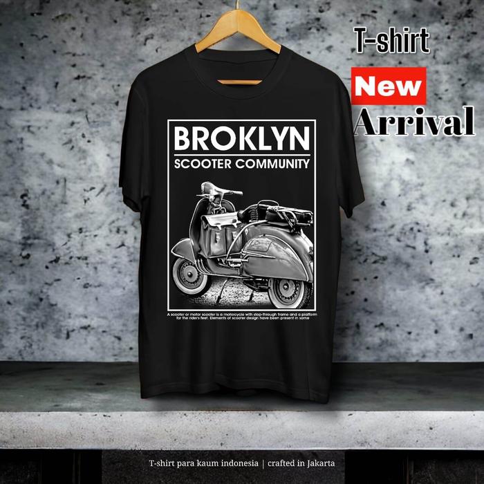 Gambar KAOS DISTRO MURAH ATASAN COWOK TERBARU MOTIF BROOKLYN - Black, L dari 3MiLy Store undefined Tokopedia