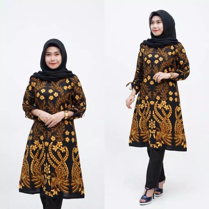Gambar COD - Atasan Tunik Batik Wanita M L XL XXL Jumbo - motif manuk, M dari ENO BATIK undefined 2 Tokopedia