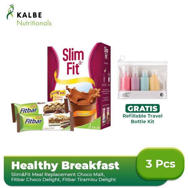 Gambar SlimFit Milk Meal Replacement Choco Malt 6x52g Fitbar Choco dari clover-callieop undefined Tokopedia