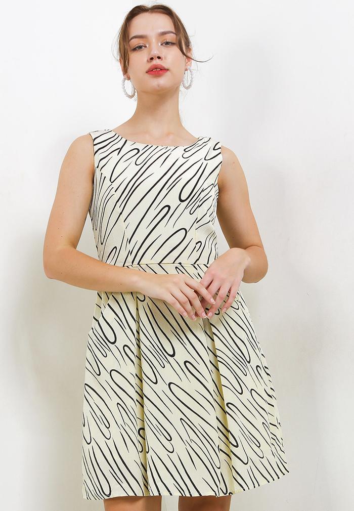 Gambar Mina Dress In Cream Print - S dari Sophistix Store undefined Tokopedia