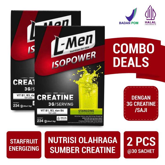 Gambar Twin Pack - L-Men Isopower Stargizing 30 Sachet with Creatine Murah dari ari-store0 undefined Tokopedia