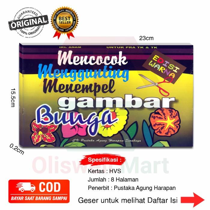 Gambar Buku Keterampilan Anak Mencocok Menggunting Menempel Gambar PAUD TK - Bunga dari Oliswell Mart undefined Tokopedia