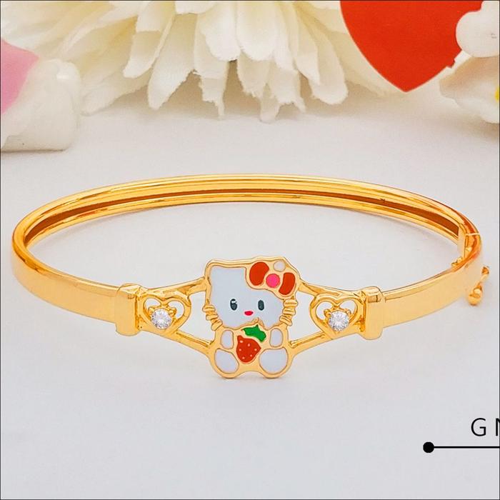 Gambar GELANG ANAK EMAS ASLI KADAR 300 6K 375 8K MODEL HELLO KITTY dari munifah shop8 undefined Tokopedia