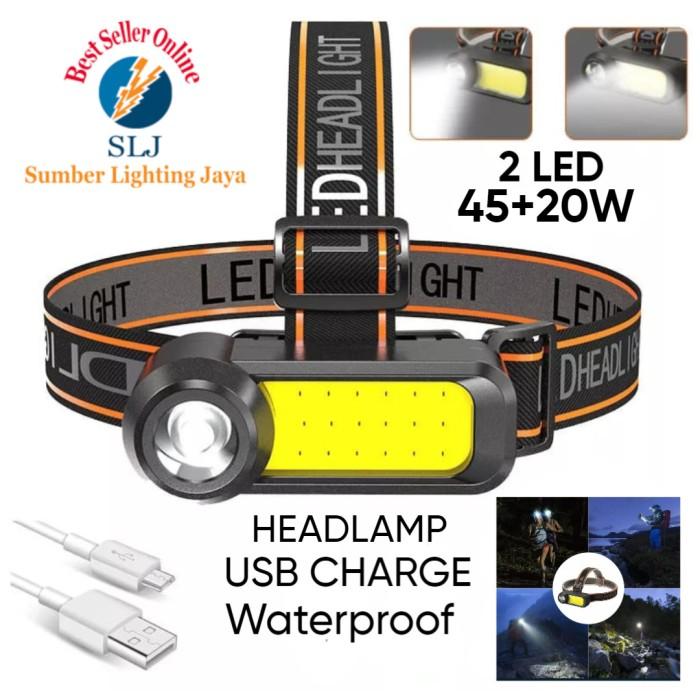 Gambar SENTER KEPALA LED COB 80W / HEADLAMP USB CHARGEABLE / SENTER CAS - HL 1707 dari Sumber Jaya Lighting undefined Tokopedia