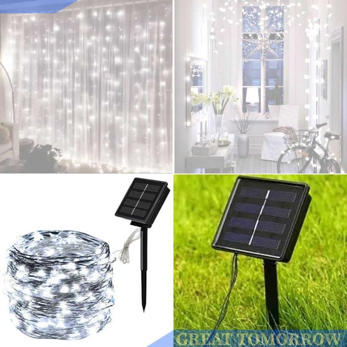 Gambar GT Lampu Hias Tumblr String Lights Solar Power 300 LED 32 Meter - White dari Great Tomorrow undefined Tokopedia