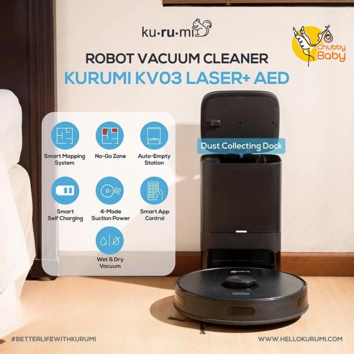 Jual Kurumi KV 03 Laser+ Robot UV Vacuum Cleaner Jakarta Utara Chubby Baby Shop Tokopedia