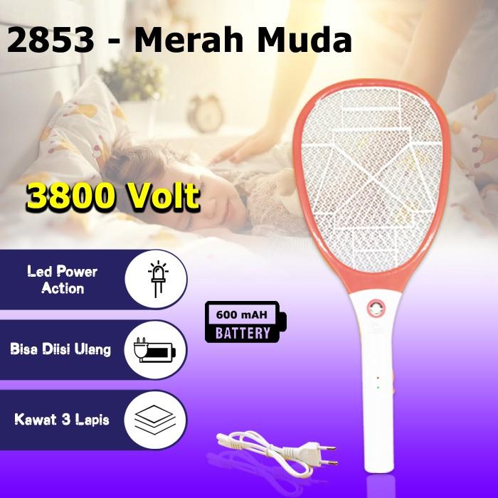 Gambar Raket Nyamuk Listrik / Raket Nyamuk Cas Ulang 3800 Volt - 2853 Merah muda dari Lampu Bagus undefined Tokopedia